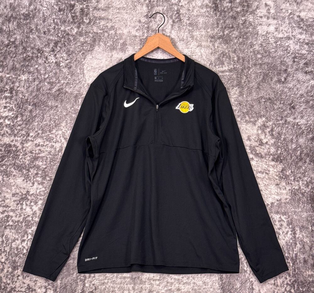 Nike 1/4 Zip XL Mens Los Angeles Lakers Long Sleeve Dri Fit Warmup Pullover
